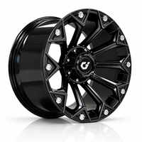 GVICHN Maßgefertigte Glänzend Schwarze Gefräste 8-Loch Offroad-Truck-Felgen Leichtmetallräder für Ford F150 Dodge Ram Chevy Silverado GMC Sierra
