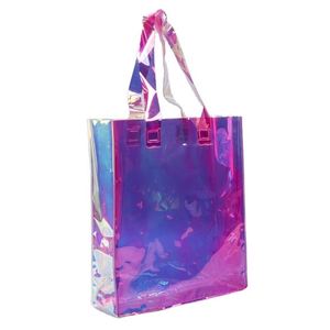 New Ideas Custom Logo PVC TPU Jelly Hologram Storage <b>Bags</b> Waterproof Clear <b>Beach</b> Shopping Tote Coffee <b>Bags</b> Jelly Effect for - Product Image 1