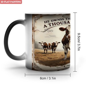 Taza de Cerámica de 11 oz, Negra Esmerilada, Cambia de Color con el Calor, Taza Mágica para Sublimación, Regalo - Product Image 1