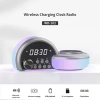 Draadloze oplaadbare Bluetooth-speaker, multifunctionele speaker met sfeerverlichting, Bluetooth-speaker wekker met geluid