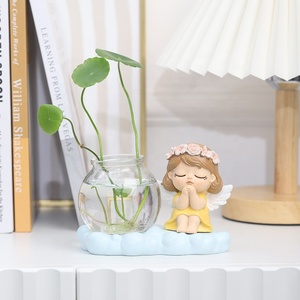 Fournitures de jardin créatives et personnalisées Ornement de poupée Vase en verre de bureau en résine Arrangement floral hydroponique <span class=keywords><strong>Pot</strong></span> de fleur - Product Image 2