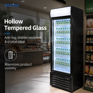 <span class=keywords><strong>Vitrine</strong></span> Réfrigérée Commerciale Verticale à Température Unique avec Ventilateur, Réfrigérateur Mince à Porte Vitrée pour Présentation de Boissons - Product Image 2