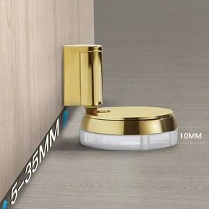 Butoir de porte mural sans perçage en alliage de zinc et acier inoxydable, aimanté puissant, nouveau modèle, pour poignée de porte de chambre épaissie - Product Image 4