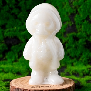 ของขวัญฮาโลวีนลดราคาพิเศษ แกะสลักคริสตัลรูปแจ็คจากหินออบซิเดียนสีดำ งานฝีมือบำบัดทางจิตวิญญาณเพื่อการตกแต่ง - Product Image 6