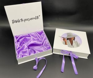 Box Hair Magnetic Manufacture Cardboard Box Custom Logo Luxury Wigs Box With Satin Human Hair Makeup Scarf Magnetic Flip Cardboard Beauty Box Packaging With Ribbon And Silk