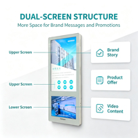 Peralatan Iklan Digital Signage LCD Layar Ganda 18,5 inci, Pemasangan di Dinding, Pemutar Iklan Layar LCD