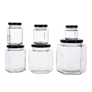 للبيع من مصنع فيستا برطمان من الزجاج السداسي المضلع لصلصة العسل وصلصة الجوز المخلل مع - Product Image 1