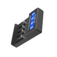 Chargeur de batterie au lithium 18650 portable USB intelligent à 4 emplacements, charge rapide 3,7 V, pour plusieurs tailles de batteries rechargeables, PUJIMAX