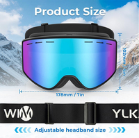 Masque de ski OTG haute performance, design sans cadre, revêtement miroir Revo, lentille électroplaquée, anti-buée, sangle de casque, lunettes de neige