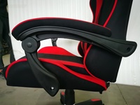 Fauteuil de travail inclinable pour ordinateur et jeux PC, logo personnalisé, chaise de jeu noire et rouge en tissu