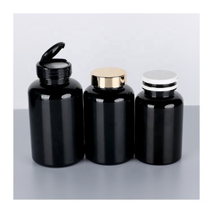 100mL 120ml 150ml 200ml 250ml 300ml 400ml 500ml PET negro plástico tableta botellas salud suplemento botellas vitamina contenedores - Product Image 5
