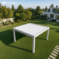Pergola motorisée sur mesure en aluminium 6063-T5 avec éclairage LED intégré pour villa moderne, balcon et terrasse