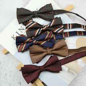 Nœud Papillon de Mariage pour Homme, Couleur Rouge Vin ou Café, Idéal pour le Garçon d'Honneur, pour Chemise de Costume de Mariage - Product Image 2