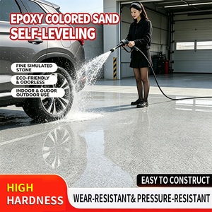 Peinture époxy pour sols en sable coloré, haute dureté, auto-nivelante, effet marbre décoratif pour sols en béton commerciaux - Product Image 5