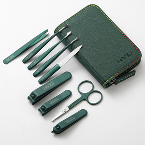 Stainless steel <b>nail</b> clipper <b>set</b>, nine-piece <b>set</b>, household pedicure <b>nail</b> clippers, various sizes, flat and angled tips. - Product Image 1