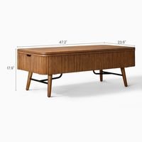 AJUNION Table basse en bois de luxe moderne Meubles de salon en bois Table basse à dessus élévateur avec tiroirs latéraux