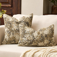 Housses de coussin vintage marron foncé à motifs floraux, coussins décoratifs bohèmes rétro abstraits pour canapé, housses de coussin