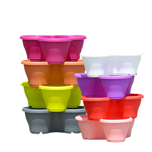 Pot de fleurs vertical empilable en plastique d'intérieur avec plateau à roulettes, jardinière pour légumes, fraises, semis, écologique, durable, jardin - Product Image 3