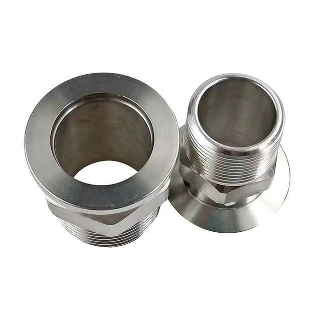 Vacuum KF25 Flange Thread Pipe to NPT BSP Male Adaptor with Stainless Steel NW KF End