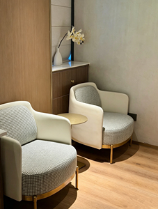 Fauteuil individuel Thousand Bird style italien nordique, luxe léger, pour salon et <span class=keywords><strong>chambre</strong></span>, motif pied-de-poule blanc et or - Product Image 3