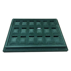 Caja/Bandeja Verde de Alta Gama para 18 Relojes con Almacenamiento Superior, Bandeja Organizadora de Relojes de Terciopelo con Múltiples Compartimentos para Joyería - Product Image 1