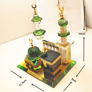 โมเดลศิลปะ 3 มิติ รูปแบบมัสยิดกะอฺบะฮ์ ของตกแต่ง ของที่ระลึกจากประเทศซาอุดีอาระเบีย รูปแบบคริสตัล นาฬิกาหอคอยเมกกะ - Product Image 5