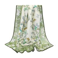ANDANTINO Foulard 100% Soie de Mûrier Pure 35" Carré Léger – Accessoire de Mode Féminin, Cadeau Emballé, Motifs Papillons