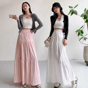 <strong>White</strong> Cake <strong>Skirt</strong> for <strong>Women</strong>, Gentle and Charming Korean Style, High Waist, Slimming, Versatile, Elastic Waist - Product Image 4