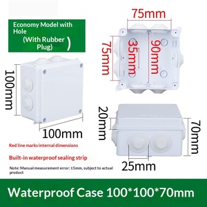 100x100x70mm IP65 <b>Waterproof</b> <b>Junction</b> <b>Box</b> Plastic Custom Hole Opening Support with Built-in Sealing Strip Outdoor Enclosure - Product Image 1