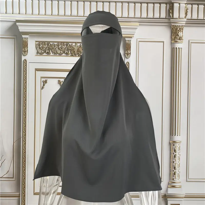 Neues Design Muslim Breath able One Layer Gesichts schleier Abdeckung Bescheidene islamische Kleidung Frauen Saudi Jilbab Gebet Hijab und Niqab