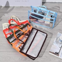 Pochette de rangement étanche personnalisée en PVC transparent avec fermeture éclair pour cosmétiques