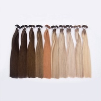 Extensions de cheveux humains russes à pointe en V, pré-collées à la kératine, double épaisseur