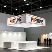 Bannière publicitaire suspendue carrée portable avec tissu extensible imprimé personnalisé, légère et durable