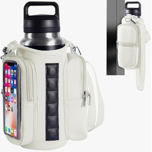 Sac de transport pour bouteille d'eau de sport portable personnalisé, support magnétique, pochette étanche en néoprène pour téléphone, porte-monnaie, accès à l'écran transparent - Product Image 2