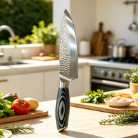 Couteau de chef professionnel de 8 pouces, acier inoxydable forgé, couteau de cuisine ergonomique, manche en bois antidérapant pour la cuisine à domicile