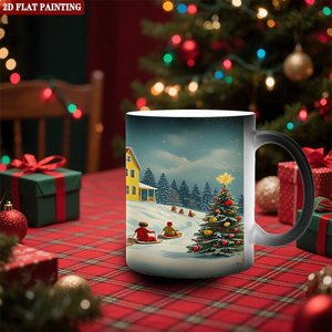 Black Frosted <b>Ceramic</b> Mug 11oz Heat Sensitive Coffee Tea <b>Cup</b> Daily Use - Product Image 2