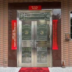 Porta Esterna Antieffrazione a <span class=keywords><strong>Doppia</strong></span> <span class=keywords><strong>Anta</strong></span> in Acciaio Inox 304 Bamus Moderna con Garanzia di 1 Anno per Villa e Fattoria - Product Image 1