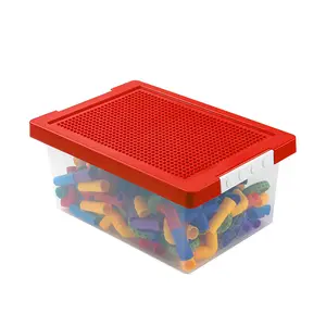 Hot Sales LEGO High Quality Plastic 4 Colors Storage Box For Children Toy Storage Case PP Plastic Toys Organizer Wholesale