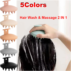Tête de brosse à shampoing en silicone pour cuir chevelu et corps démangeaisons racine propre peigne de massage du cuir chevelu brosse de bain - Product Image 1