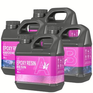 Kit de Resina Epoxi 1:1 de 72 oz*2, Resina Epoxi Transparente de Nueva Fórmula, Resistente, Sin Burbujas, Anti-Amarilleamiento, Adhesivos de Resina para Arte - Product Image 1