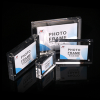 Marco de Fotos Acrílico Magnético de Doble Cara, Independiente, sin Marco, de 10+10 mm, Pulido, Transparente, Ecológico y Antioxidante
