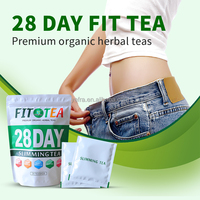 Thé Herbal Détoxifiant pour Adultes Unisexe, Faible en Gras, Faible en Sodium, Sans Sucre, Cure de 28 Jours, Perte de Poids