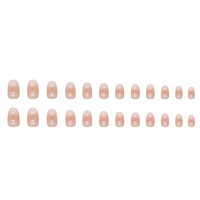 24 faux ongles à presser effet œil de chat, style doux, en ABS acrylique, forme amande, non toxiques
