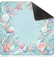 Tapis de mahjong à imprimé floral violet de la série M0808, antidérapant, réduction du bruit, avec bords cousus, tapis de table pour jeux de société