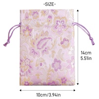 Pochette élégante en satin à motif floral, vide, avec cordon de serrage, douce, écologique, vintage, pour parfums et bijoux, vente en gros