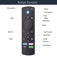 L5B83G télécommande intelligente pour Amazon TV Fire Stick Cube 1ère génération et 2ème contrôleur de recherche vocale sans fil avec Microphone