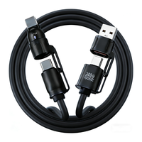 Câble USB multifonction 4 en 1 durable 240W PD3.1, silicone liquide, transmission de données rapide 480 Mbps pour MacBook Air iPad Pro