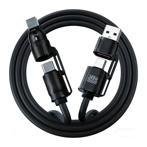 Câble USB multifonction 4 en 1 durable 240W PD3.1, silicone liquide, transmission <span class=keywords><strong>de</strong></span> données rapide 480 Mbps pour MacBook Air <span class=keywords><strong>iPad</strong></span> Pro - Product Image 1