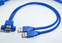 Boîtier d'ordinateur Câble USB Double USB 3.0 Mâle à Femelle Câble de montage sur panneau Cordon de données d'extension USB pour ordinateur