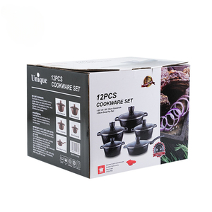 10-Piece <strong>Fish</strong> Scale Non-Stick Cookware Set with Tourmaline Coating Die-Cast Aluminum <strong>Pots</strong> Soup <strong>Pot</strong> Wok Frying Pan - Product Image 6